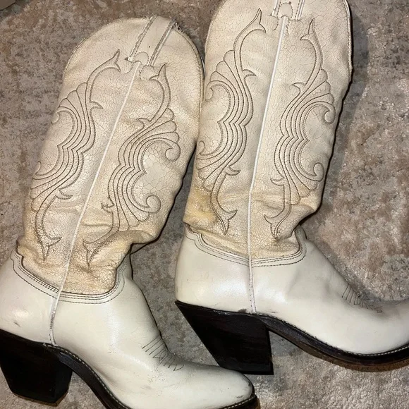 Women's Western Boots - Cream - Picture 4 of 7